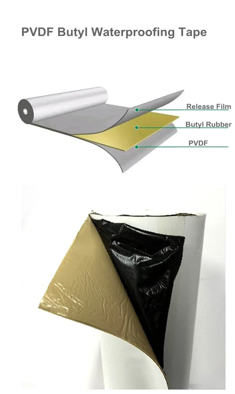 Durable PVDF Butyl Tape Waterproof Roll for Joint Insulation and Roof Repair Systems